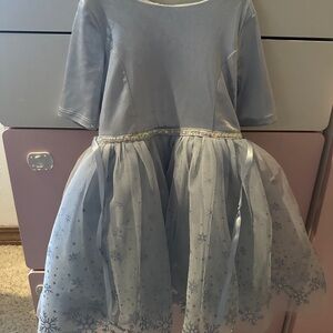 Zunie blue velvet and Tull dress.